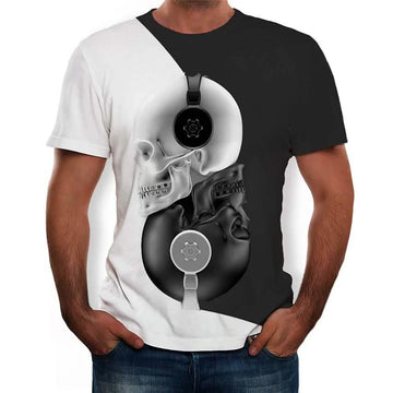Men's T shirt Graphic 3D Skull Print Short Sleeve Casual Tops