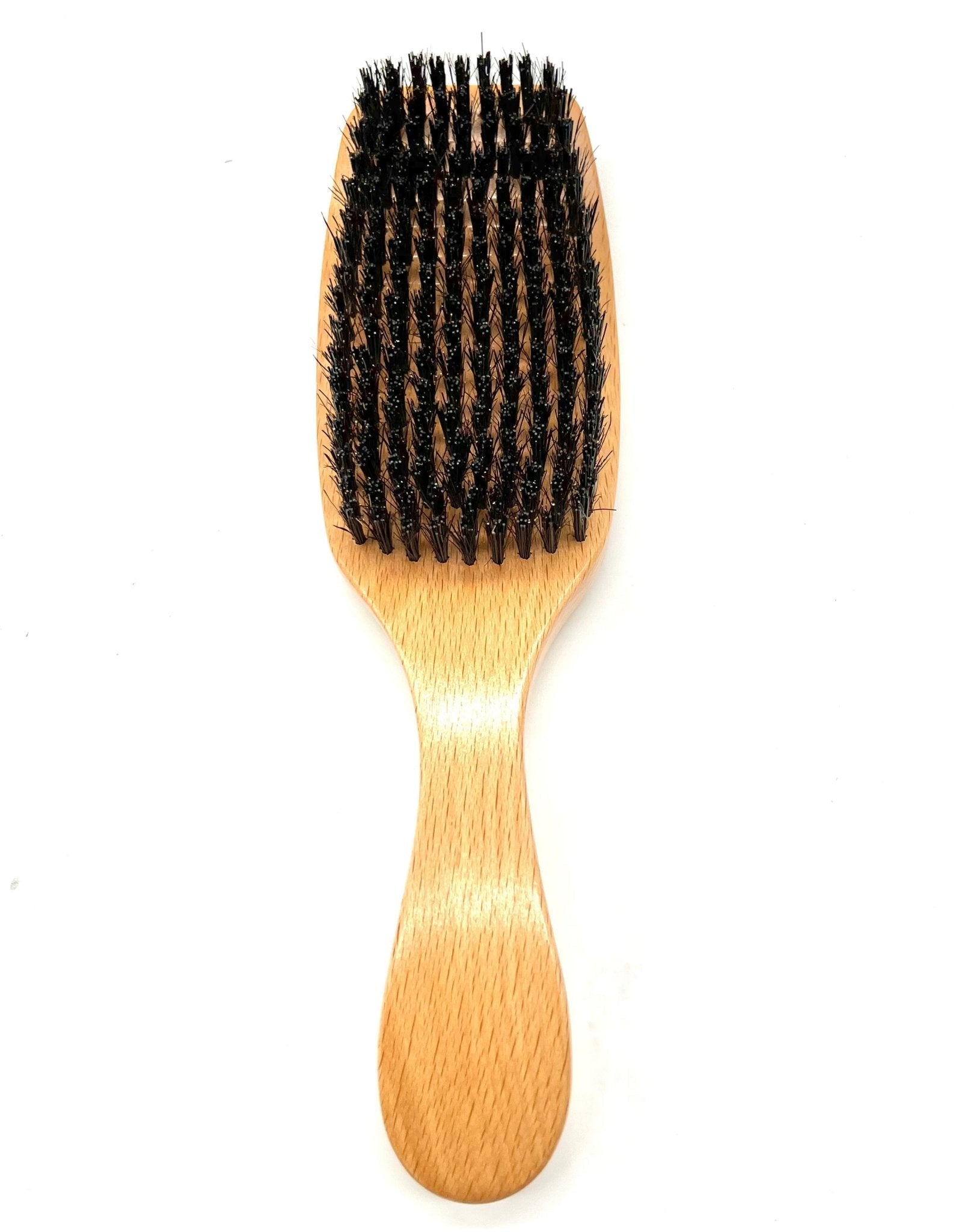 MEN'S WOOD GROOMING WAVE BRUSH MEDIUM HARD NATURAL 3PC PVC