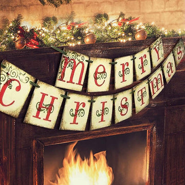 Merry Christmas Banner Home Decor