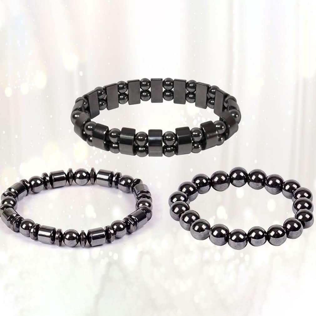 Natural Magnetic Hematite Stretch Bracelets For Men and Women