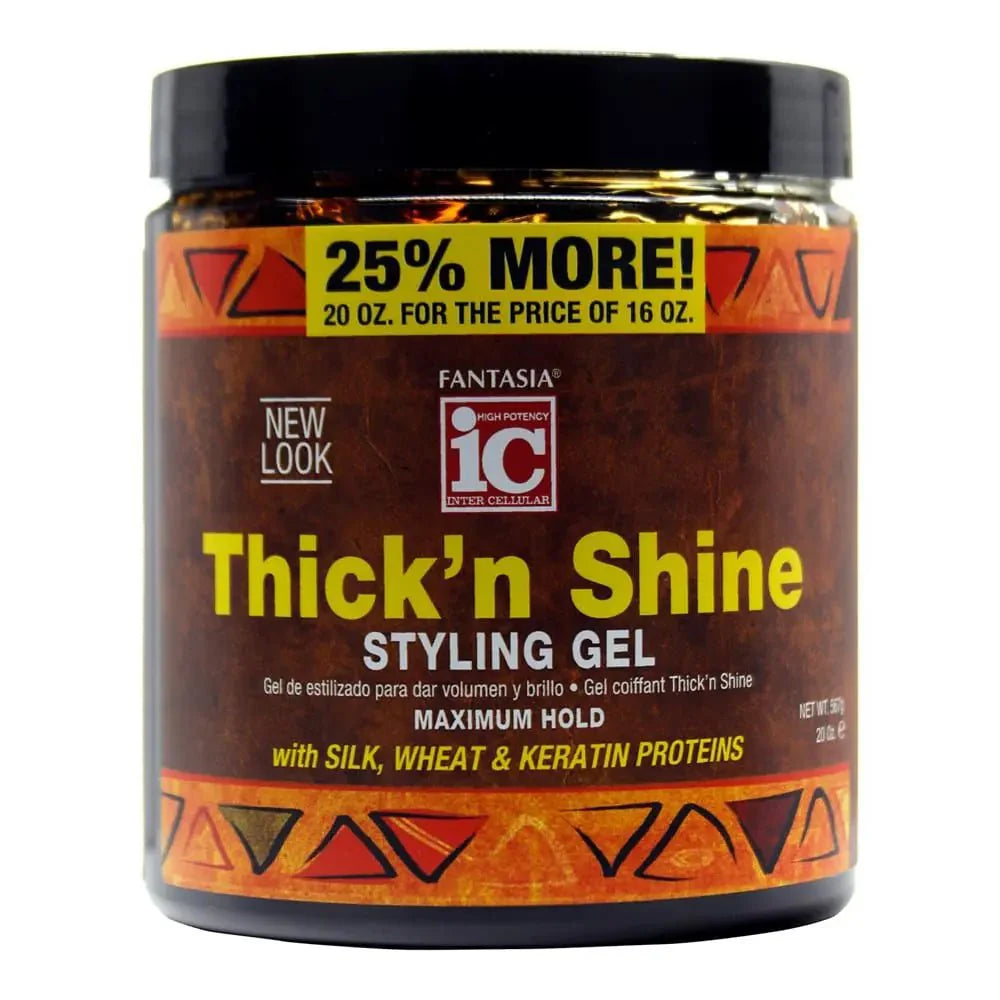 NEW LOOK & SIZE THICK ‘N SHINE ‣ STYLING GEL 20 OZ