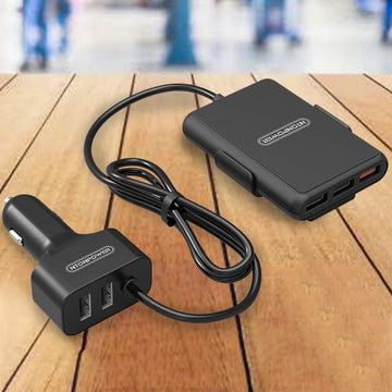 NTONPOWER 5 USB Ports Car Charger with 1.8 Extension Cable
