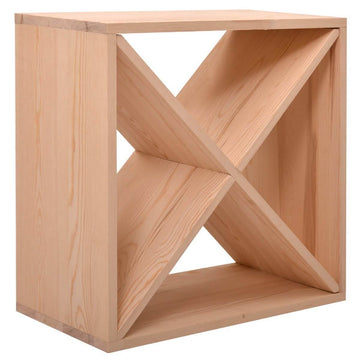 NuFazes 24 Bottles Holder Wine Rack Solid Wood Stackable Storage Cube Tabletop Champagne