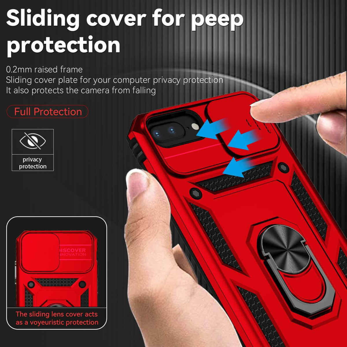 YZOK iPhone 8 Plus/7 Plus Case with HD Screen Protector Red New
