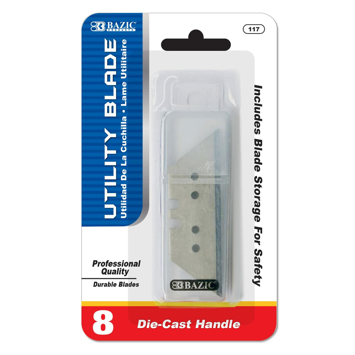 BAZIC Utility Knife Blade Razor Replacement Blades, Carbon Steel Box Cutter