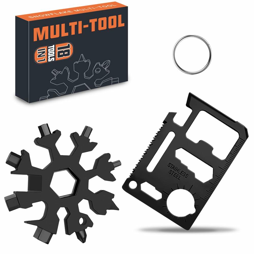 18 in 1 Multi Tool Black Stocking Stuffers Gifts for Men Dad