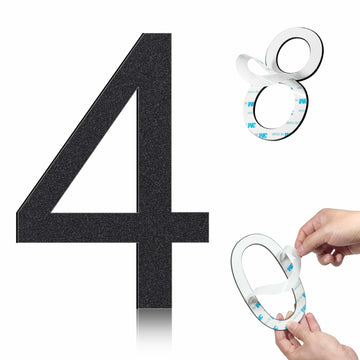 6 Inch Stainless Steel Self-Adhesive House Number 4 Outdoor Durable