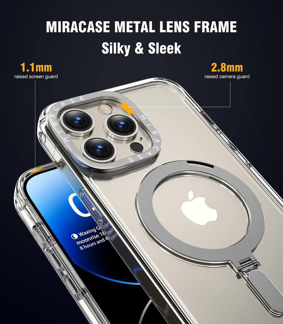 Miracase Designed for iPhone 15 Pro Case with Built-in Kickstand [Compatible