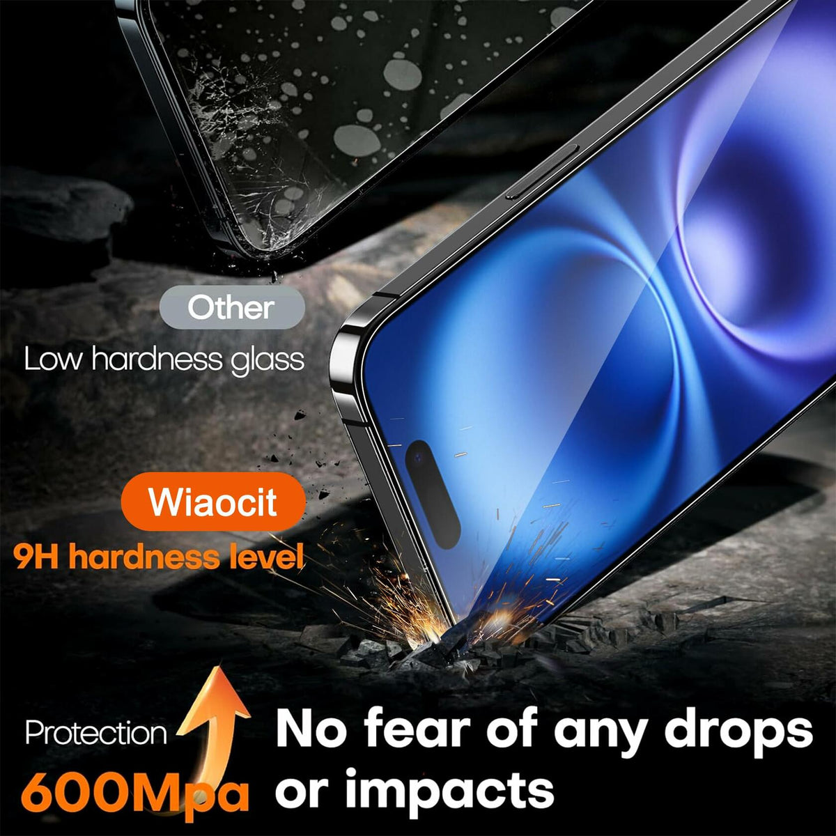 Wiaocit 3 Pack Tempered Glass Screen Protector for iPhone SE 4 - Clear