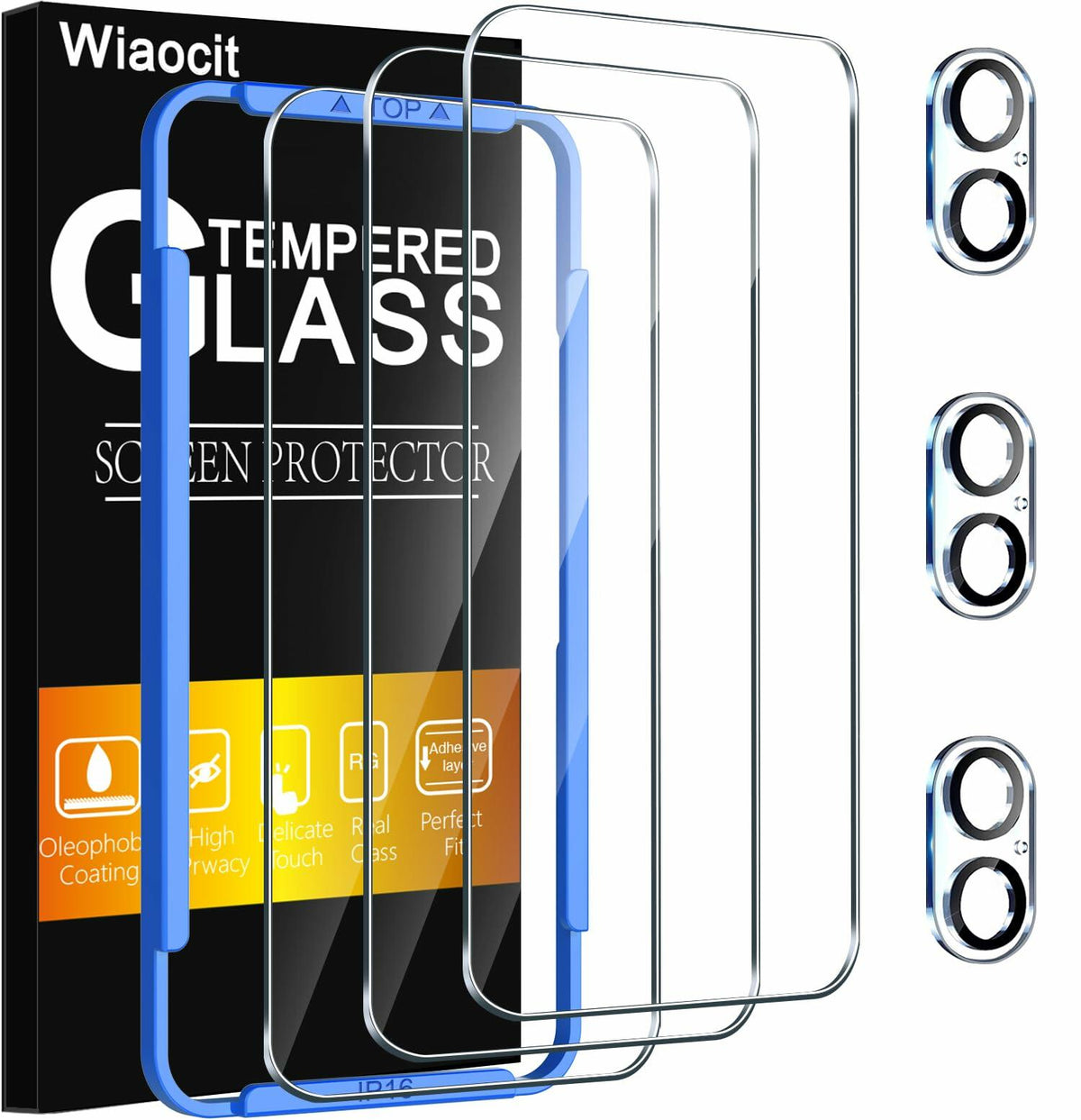 Wiaocit 3 Pack Tempered Glass Screen Protector for iPhone SE 4 - Clear