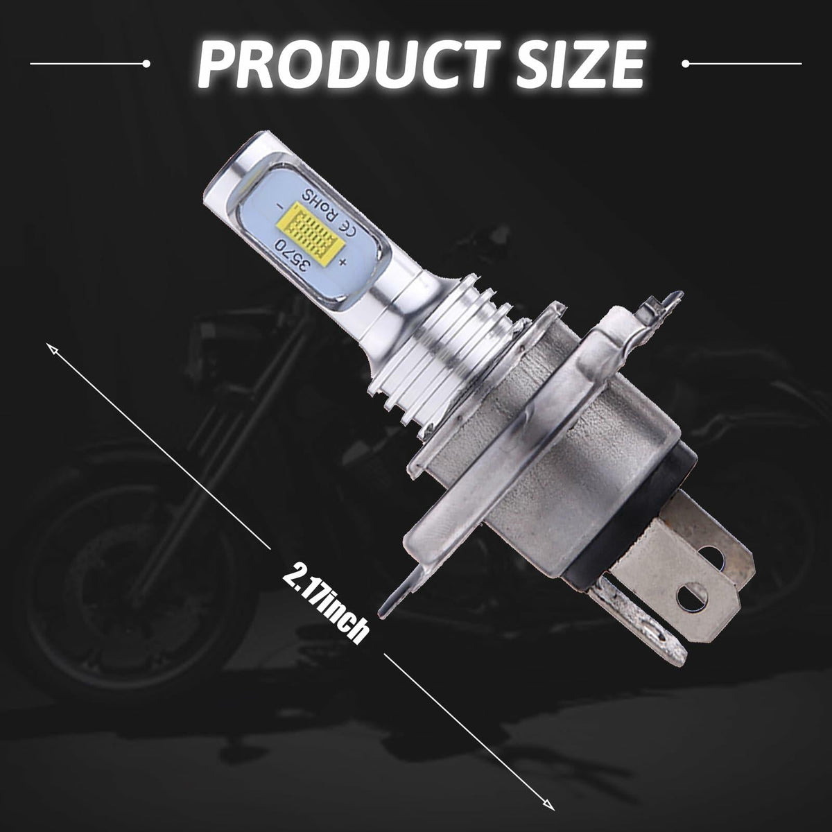 GKmow 2PCS H4 LED Fog Lights – 4000LM CREE, 3570 2SMD, White, Universal Fit
