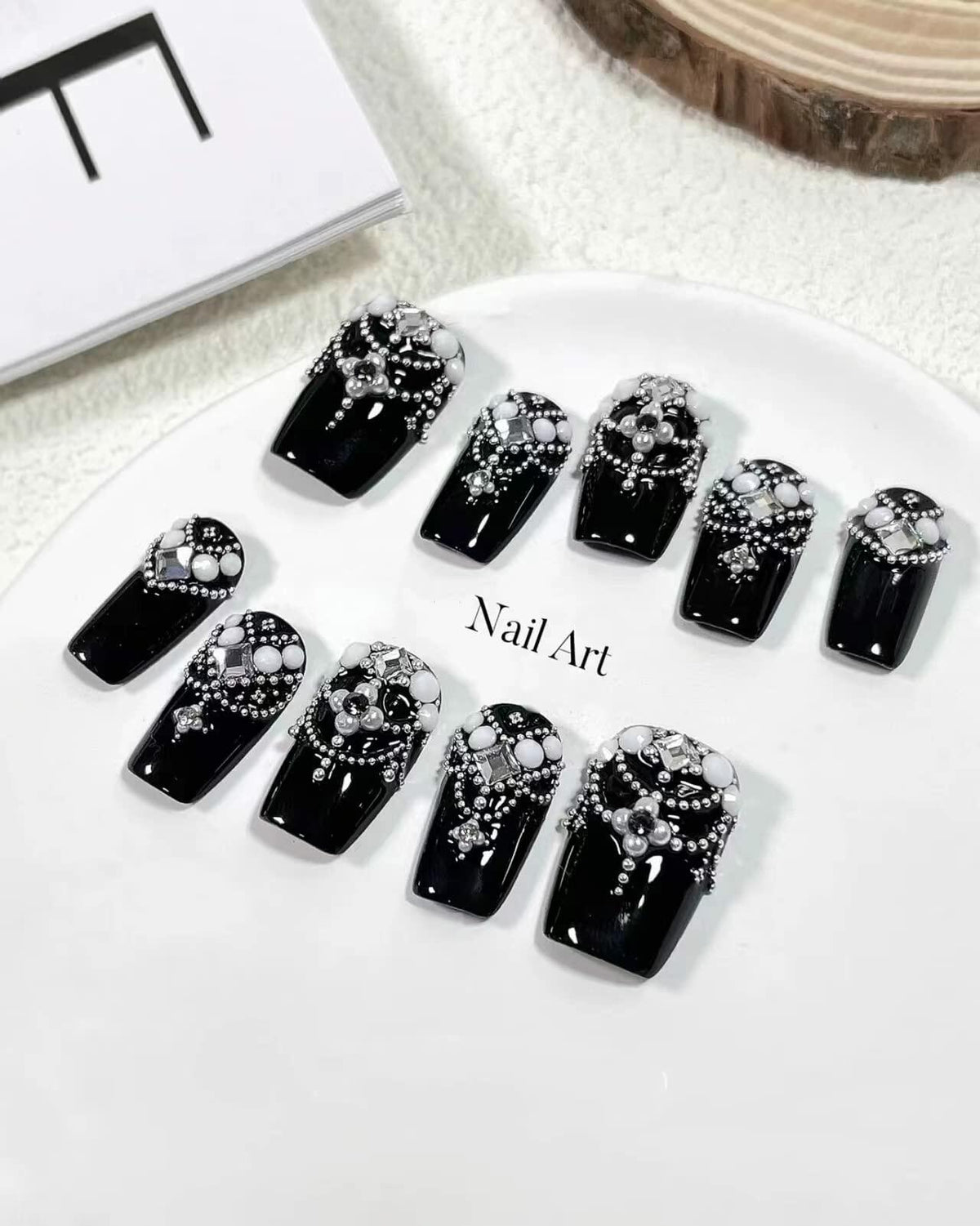 Nail Art Pearls Flatback Charms Mixed Sizes Gold Silver White - 2 Boxes