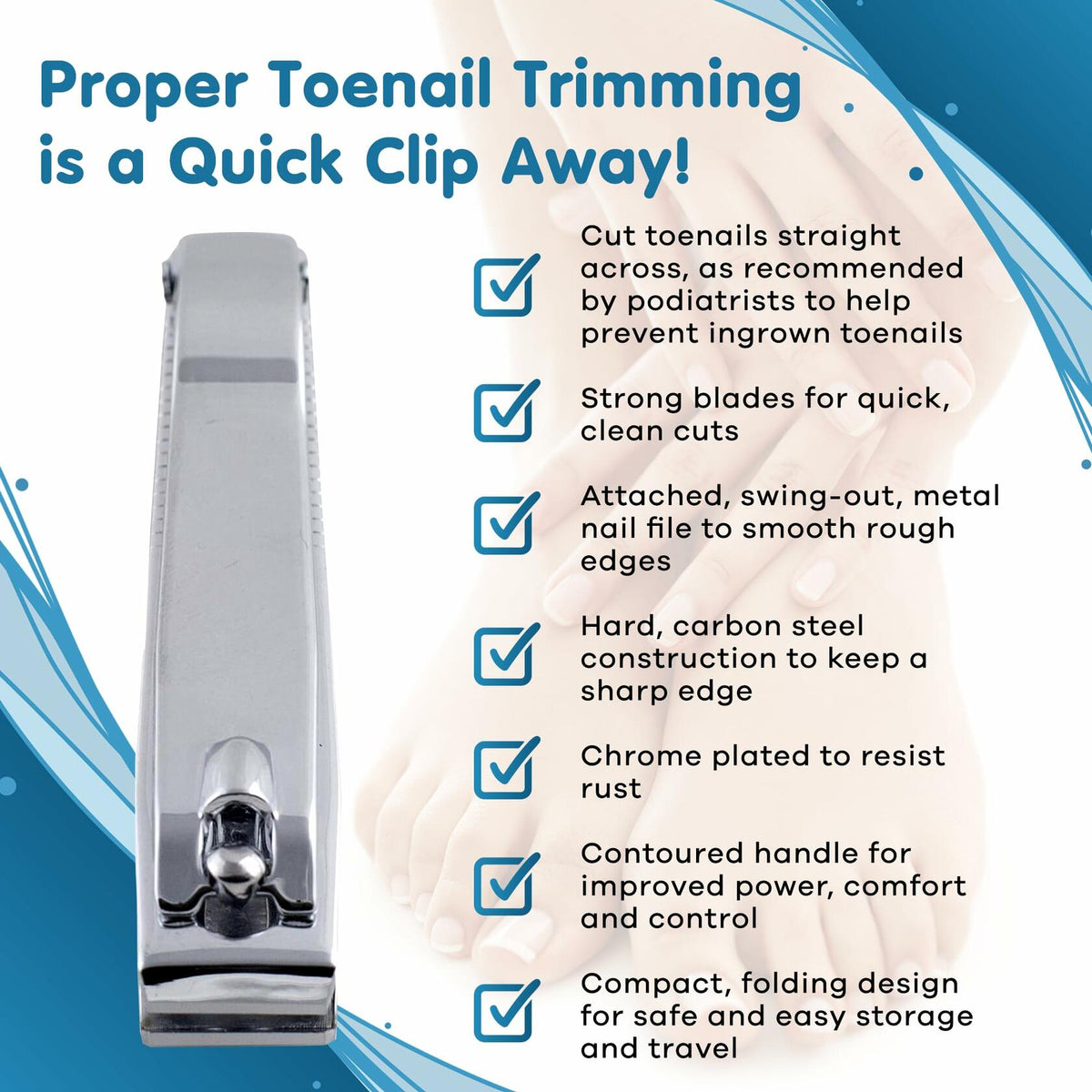 Denco Straight Cut Toenail Clipper Silver 1 Count Model 3559N New