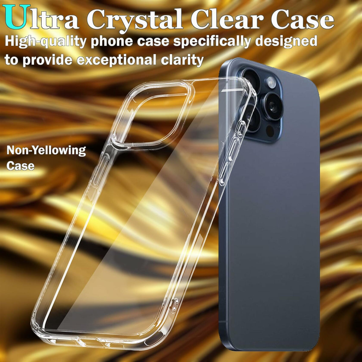 OLIVIC iPhone 15 Pro Max Case Ultra Clear Slim Shockproof Bumper Cover