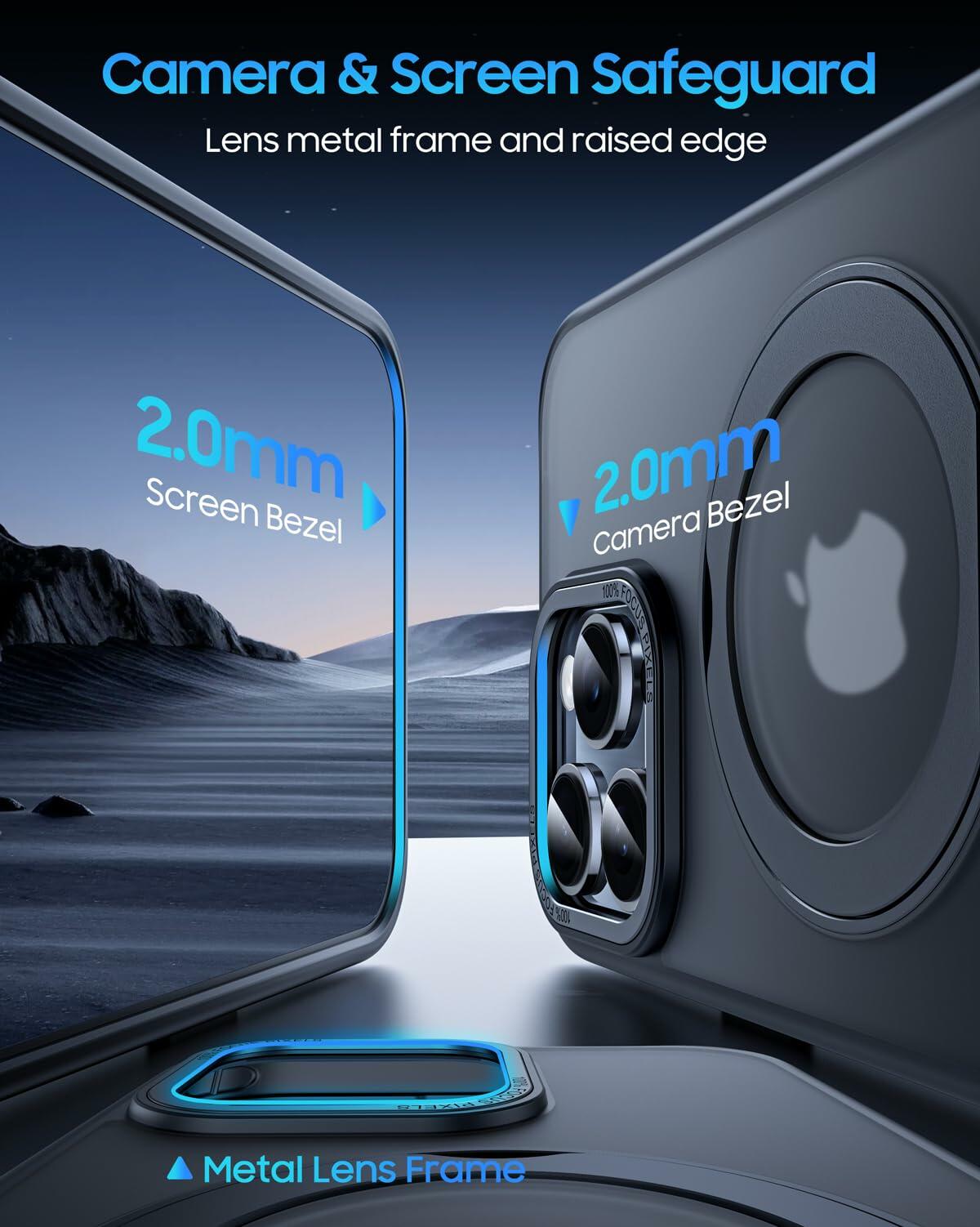 KissCall Magnetic Ring Stand Case for iPhone 16 Pro Max Translucent Matte