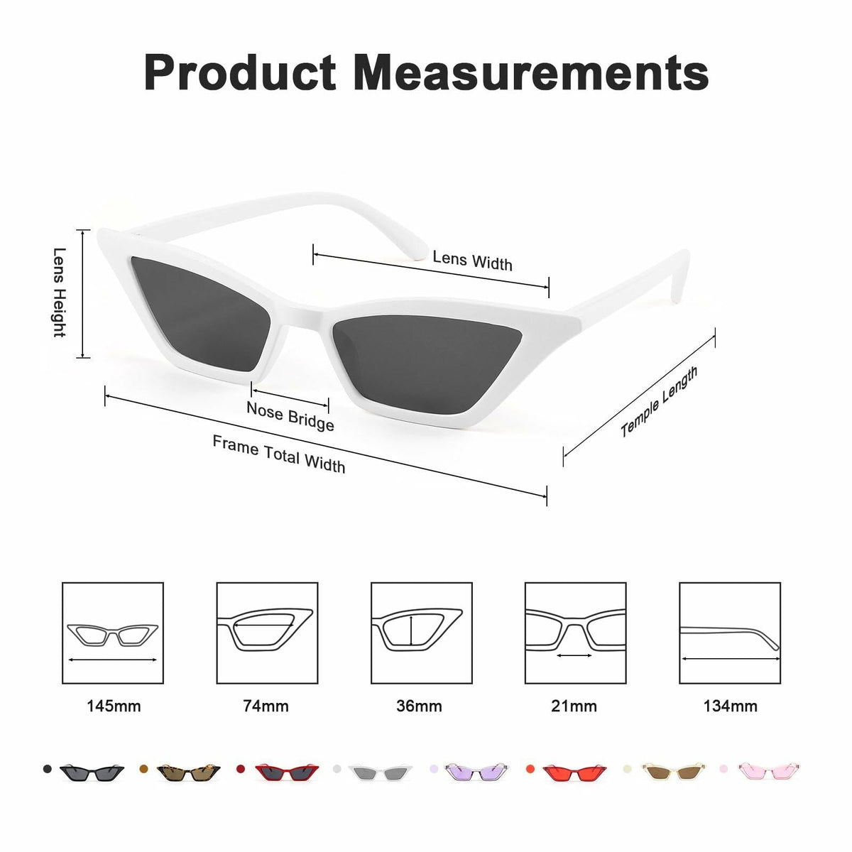 FEISEDY B2291 Cat Eye Sunglasses Women Vintage Small Square Shade Eyewear
