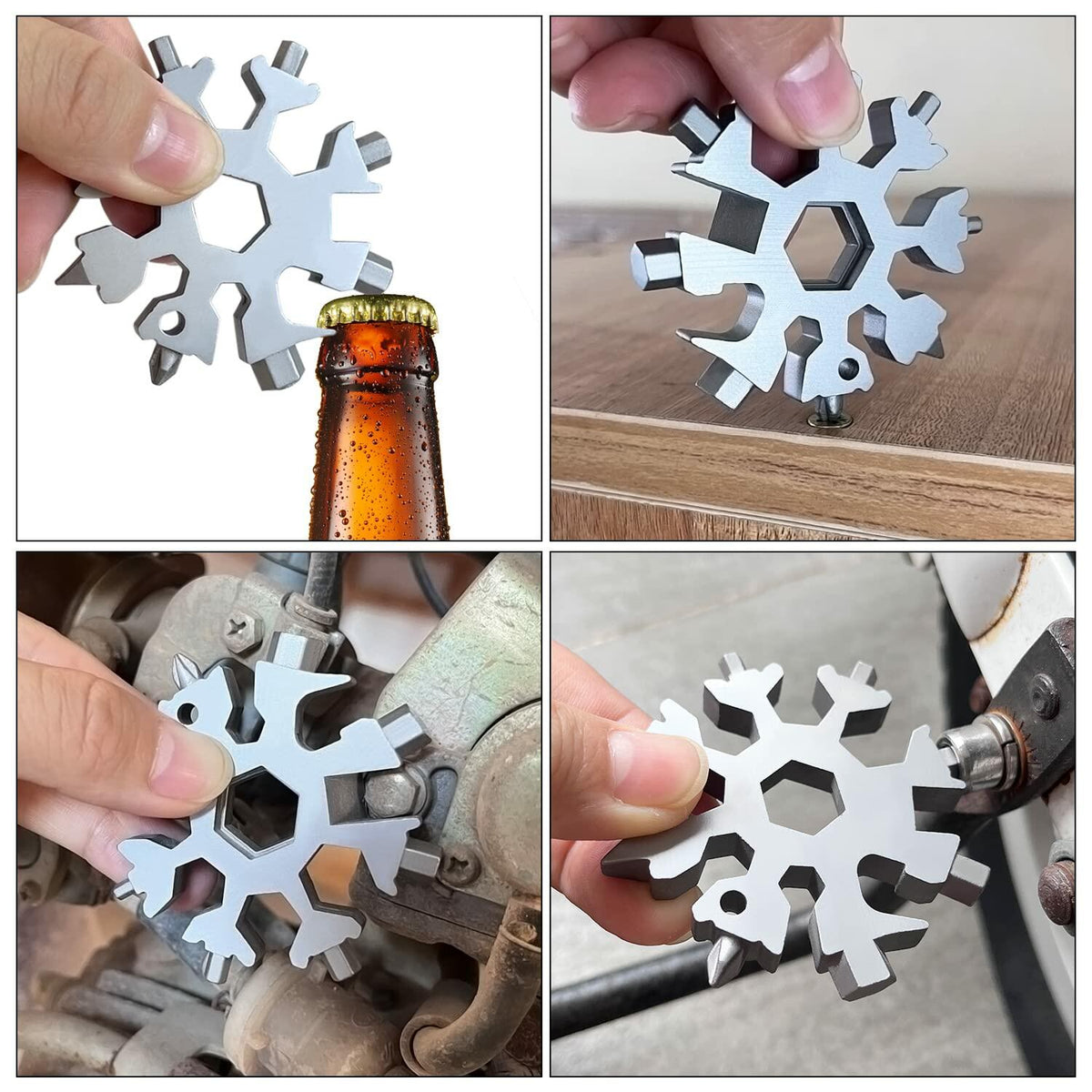 18 in 1 Silver Snowflake Multitool & 20 in 1 Black Credit Card Multitools Gift