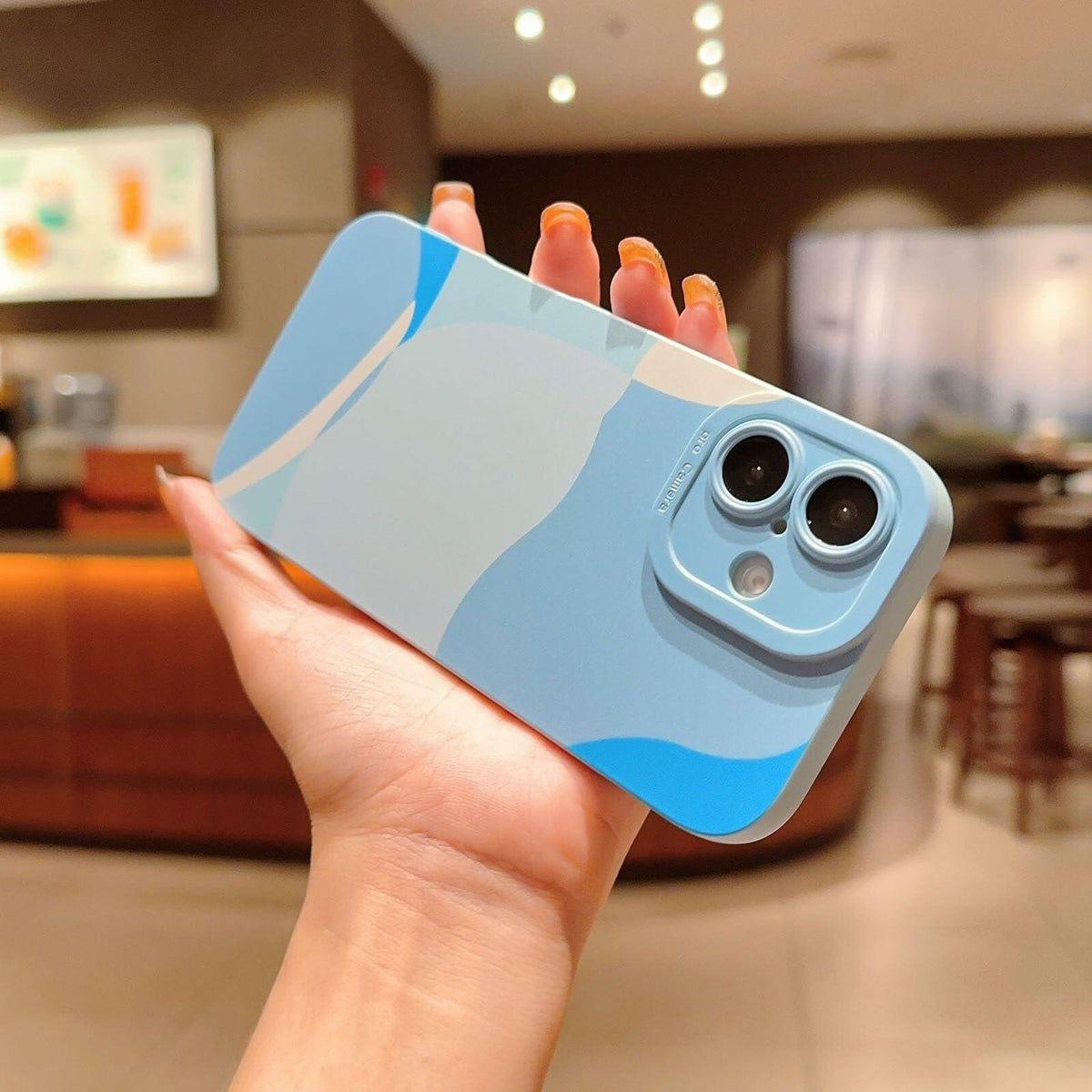 YKCZL iPhone 16 Case Blue Slim Soft Shockproof Full Camera Protection