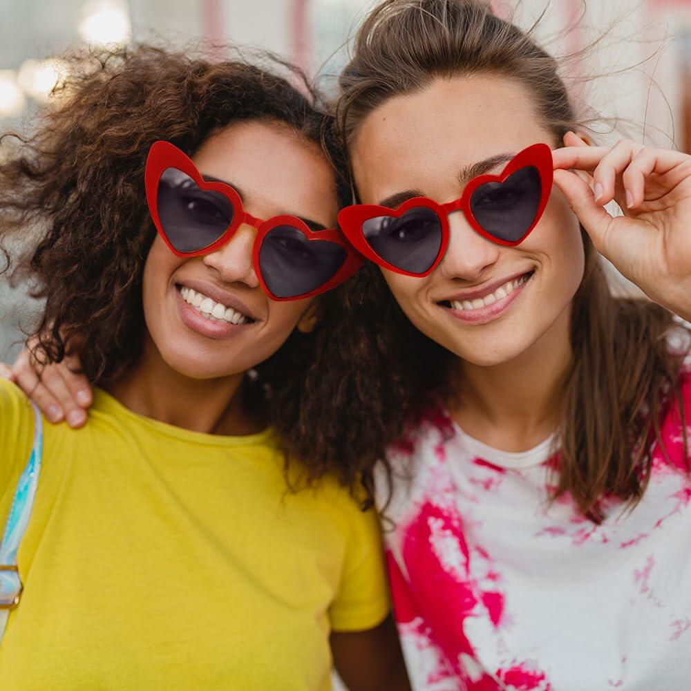 Red Heart Sunglasses Women Heart Shaped Fun Costume Accessories Party