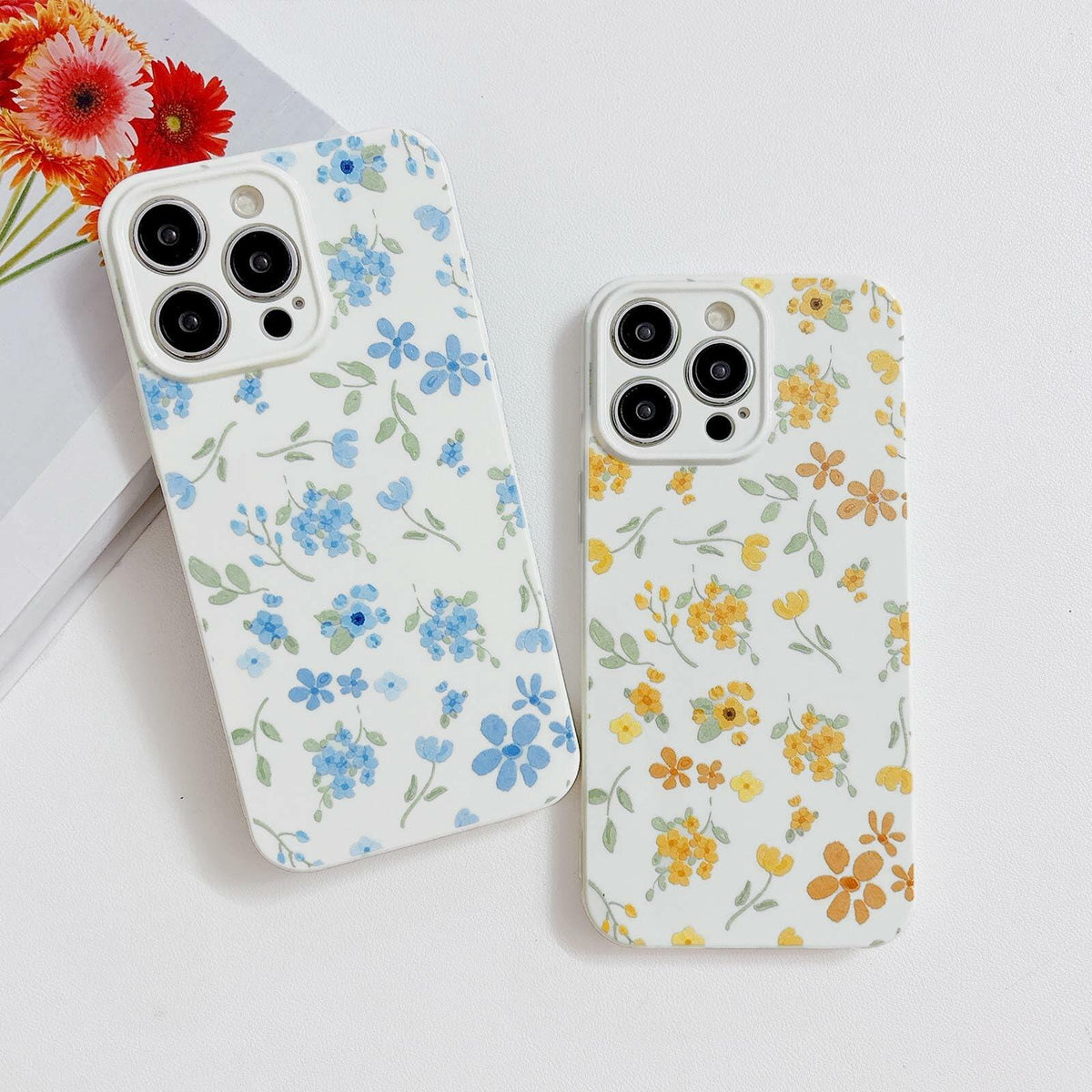 SPOBIT iPhone 15 Pro Max Case Floral Retro Oil Painting TPU Shockproof Cover