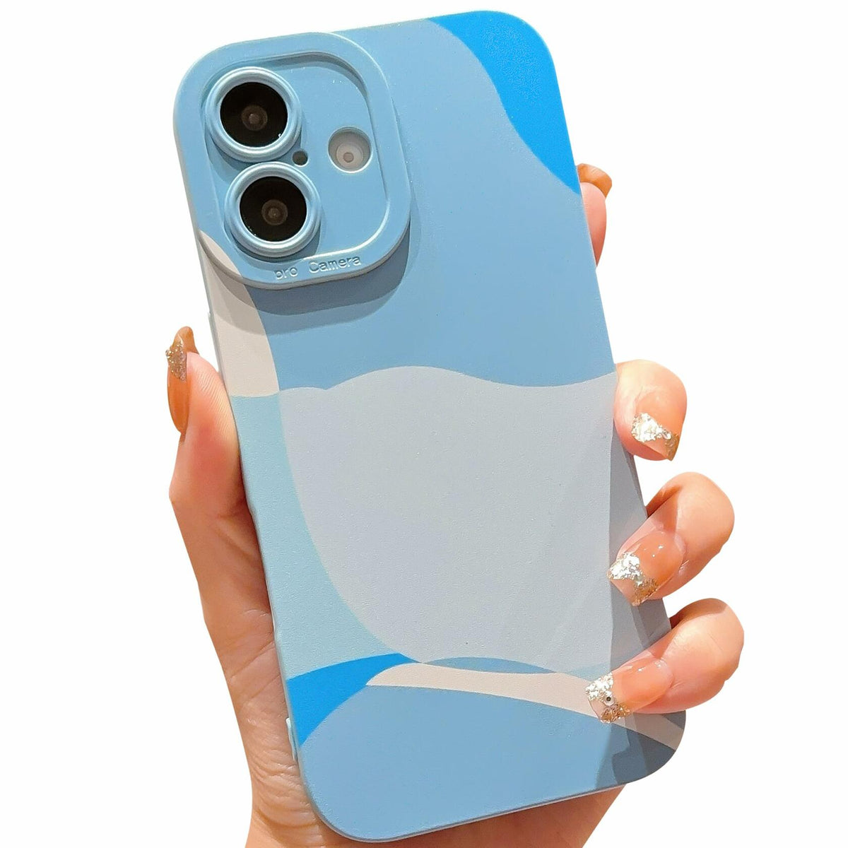 YKCZL iPhone 16 Case Blue Slim Soft Shockproof Full Camera Protection