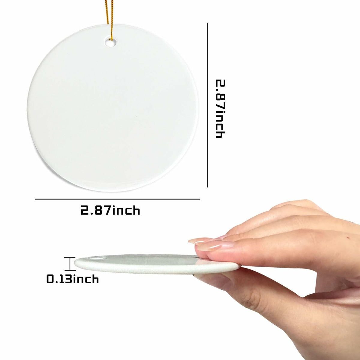 Ceramic Sublimation Ornaments Round 4pcs Bulk Heat Press Blanks Porcelain
