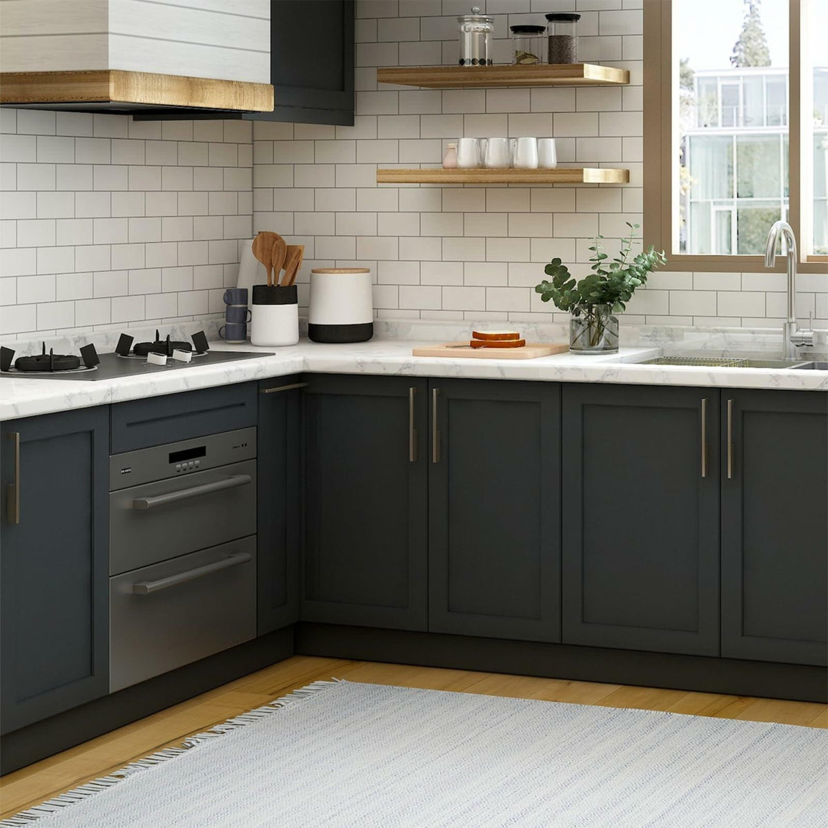 LONGYONG Black Peel and Stick Wallpaper 17.7x197in Waterproof Removable