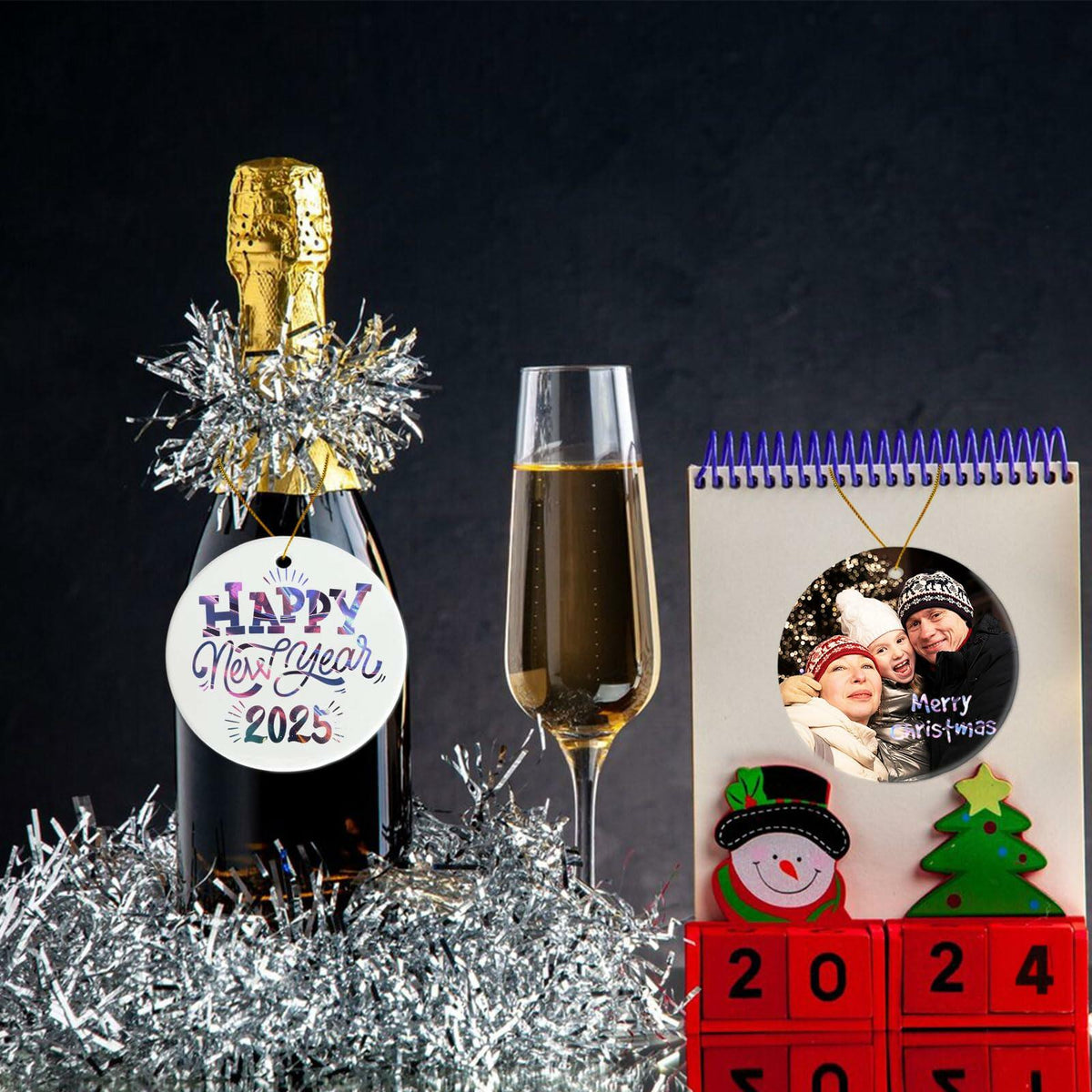 Ceramic Sublimation Ornaments Round 4pcs Bulk Heat Press Blanks Porcelain