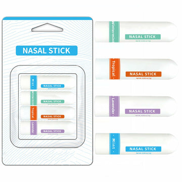 BestBy09/29 CHOVEMOAR Nasal Stick Inhaler Set of 4 Natural Mint Energy Boost