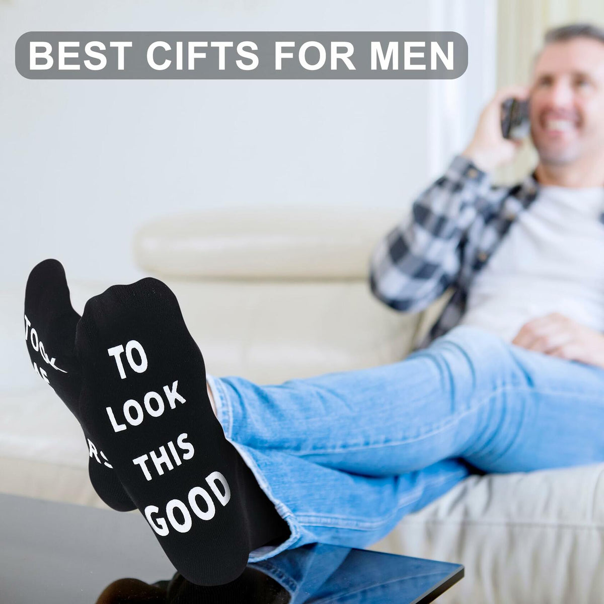 ZXGXLAW Funny Socks Birthday Gift for 50 Old Men Women Dad Mom  - Good 50