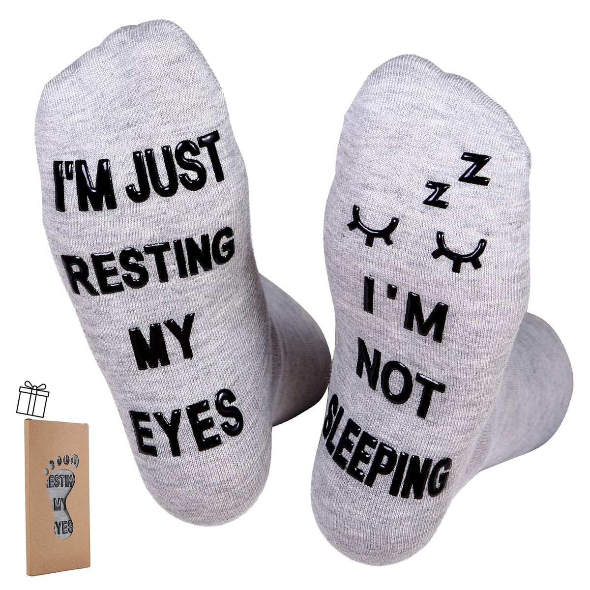 ZXGXLAW Funny 'I'm Not Sleeping' Socks for Dad Men Grandpa – Single Pair