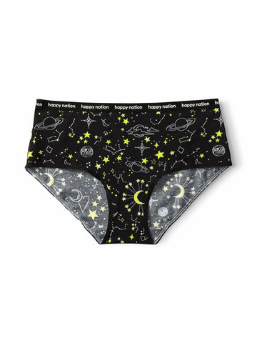 Happy Nation Girls Cotton Logo Brief Underwear Black Size L