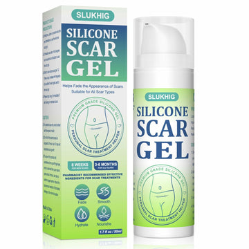 BestBy06/27 SLUKHIG Silicone Scar Gel 1.76oz Surgical & Burn Scar TreatmentCream