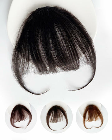Axceroh Bangs Clip-in Fringe Extension Black Brown Wispy Real Human Hair