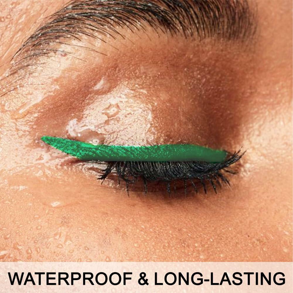evpct 2Pc Waterproof Liquid Eyeliner Set Dark Green Long Lasting - New