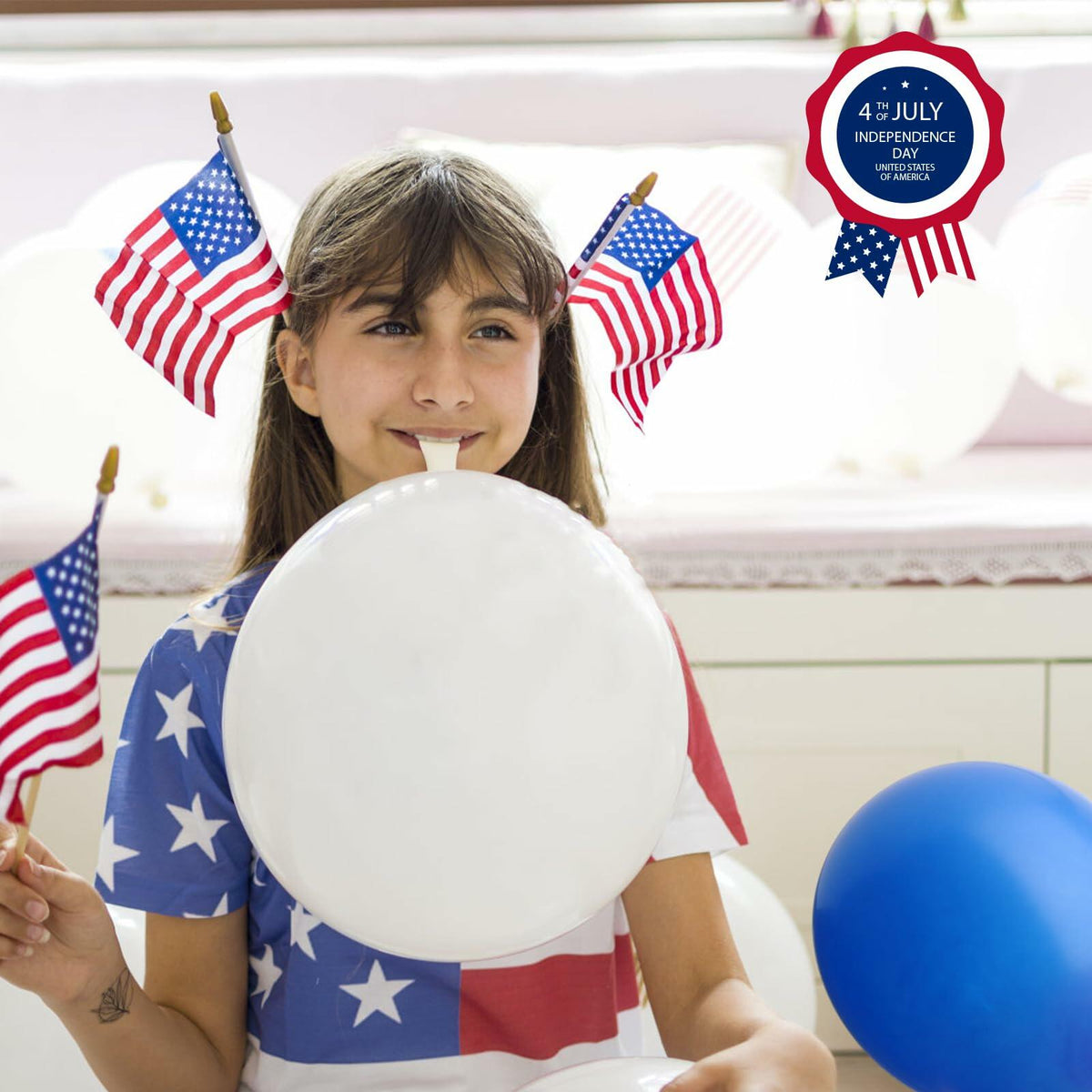 30PCS Red White Blue Latex Balloons 12IN 4th of July Party Decoration