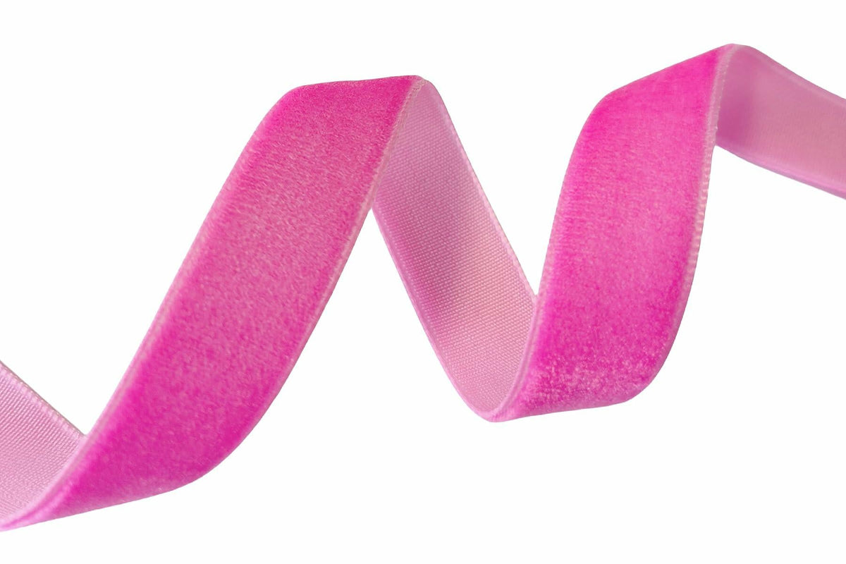 Abbaoww Hot Pink Velvet Ribbon 3/8 Inch Single Face 10 Yards for Gift Wrap