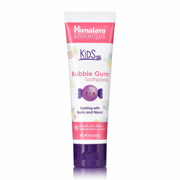 Himalaya Botanique Kids Toothpaste Herbal Bubble Gum Flavor Fluoride-Free 4oz