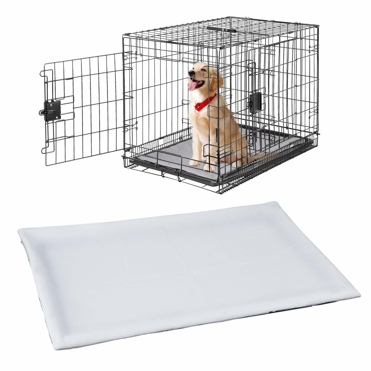 YeeBeny Dog Crate Pan Cover Reversible Quilted Fleece 29.92x18.89in