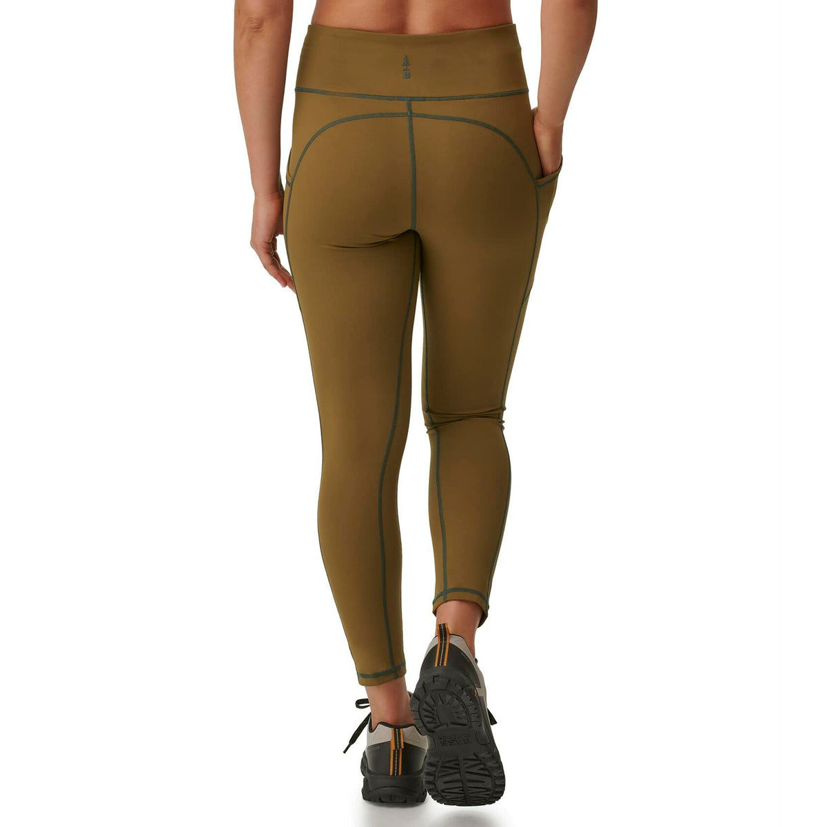 BASS OUTDOOR Women's Easy-Care Leggings with Thigh Pockets Military XS New