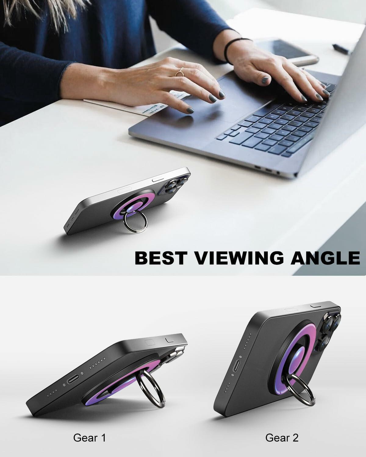 MagSafe Ring Holder Stand 360° Magnetic Grip Purple for iPhone 12-15