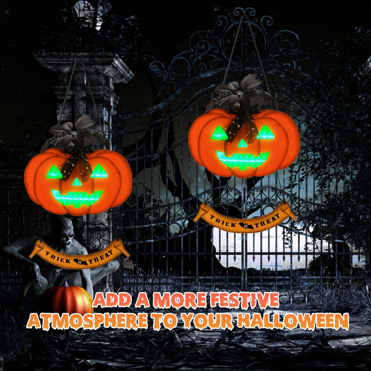 Halloween Rose Ghost Eye Lamp Glass Dome Decoration Portable Indoor Outdoor
