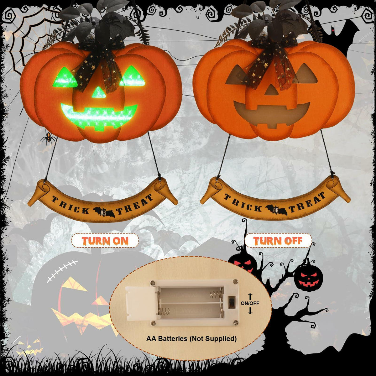 Halloween Rose Ghost Eye Lamp Glass Dome Decoration Portable Indoor Outdoor