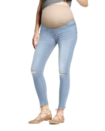 Hybrid & Company Super Comfy Stretch Women's Skinny Maternity Jeans S Light Wash