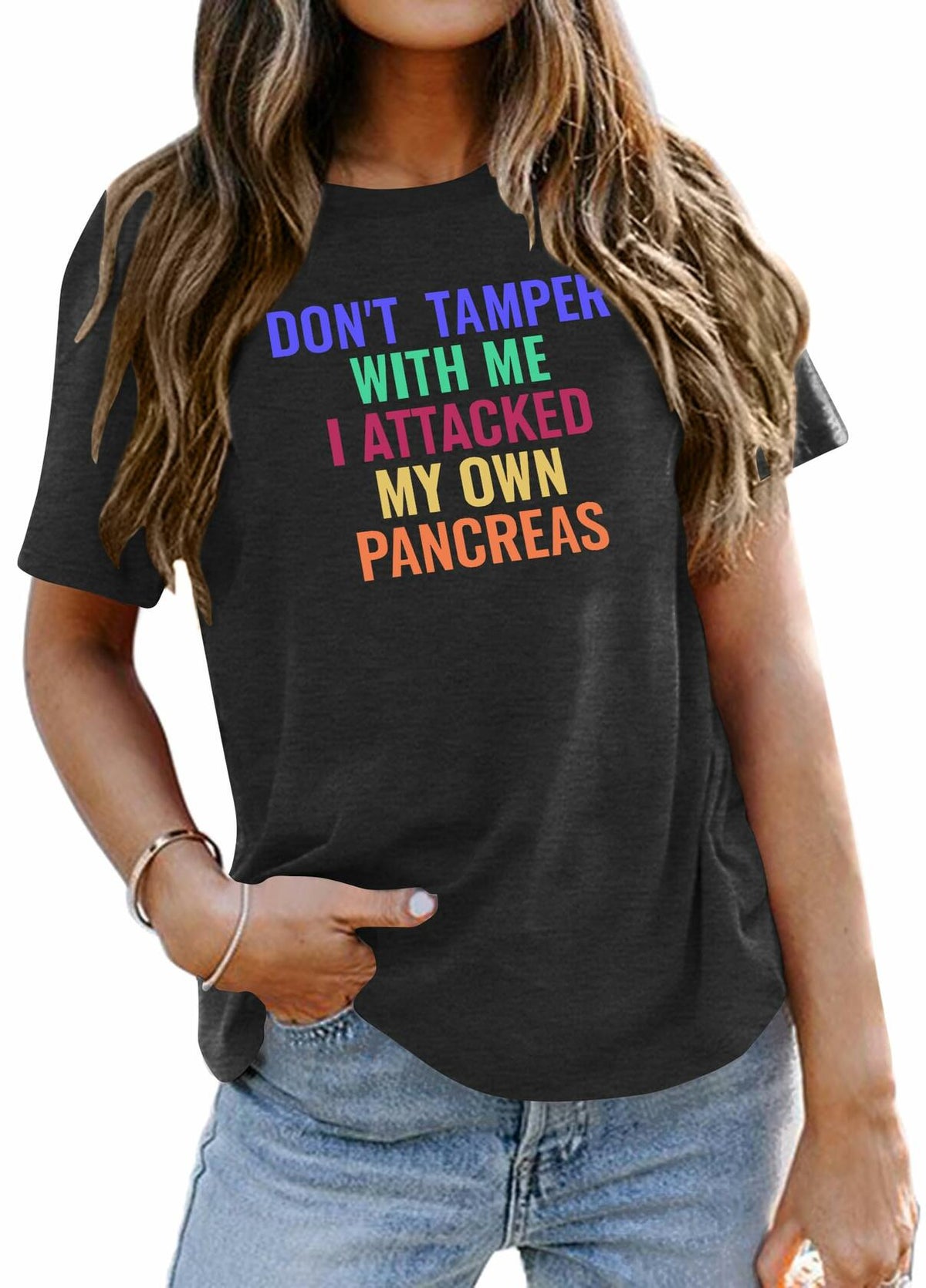 Pancreatic Cancer Awareness Shirt Women Grey Size M