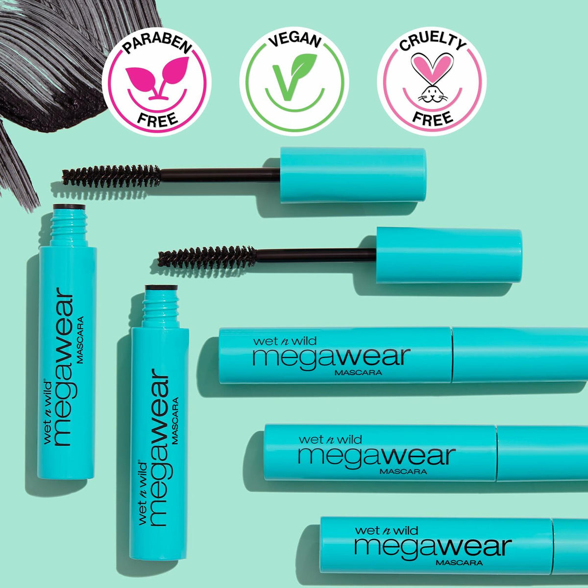 wet n wild Megawear Mascara Black 0.24 fl oz Volumizing Vegan Cruelty-Free