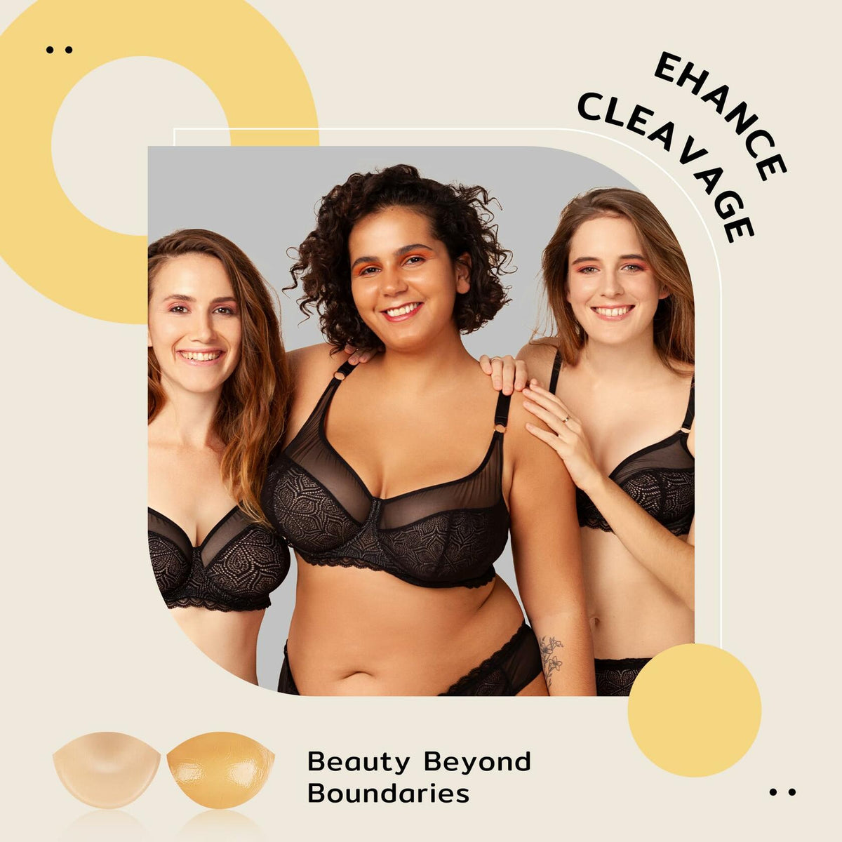 Niidor Sticky Bra Pads Inserts Double-Sided Invisible Push Up Enhancers