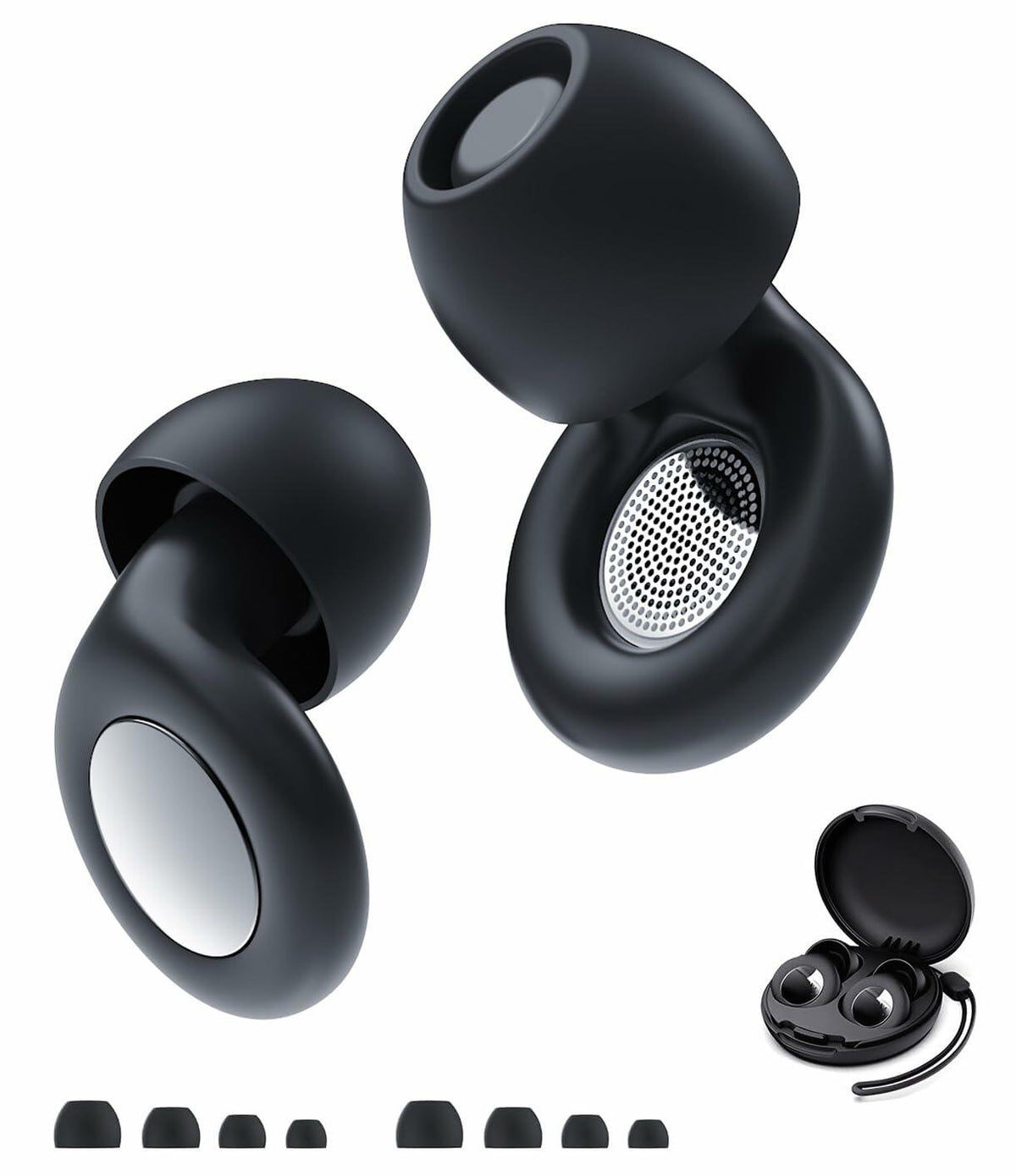 Reusable Silicone Ear Plugs Black Noise Cancelling 30dB Comfortable Swim
