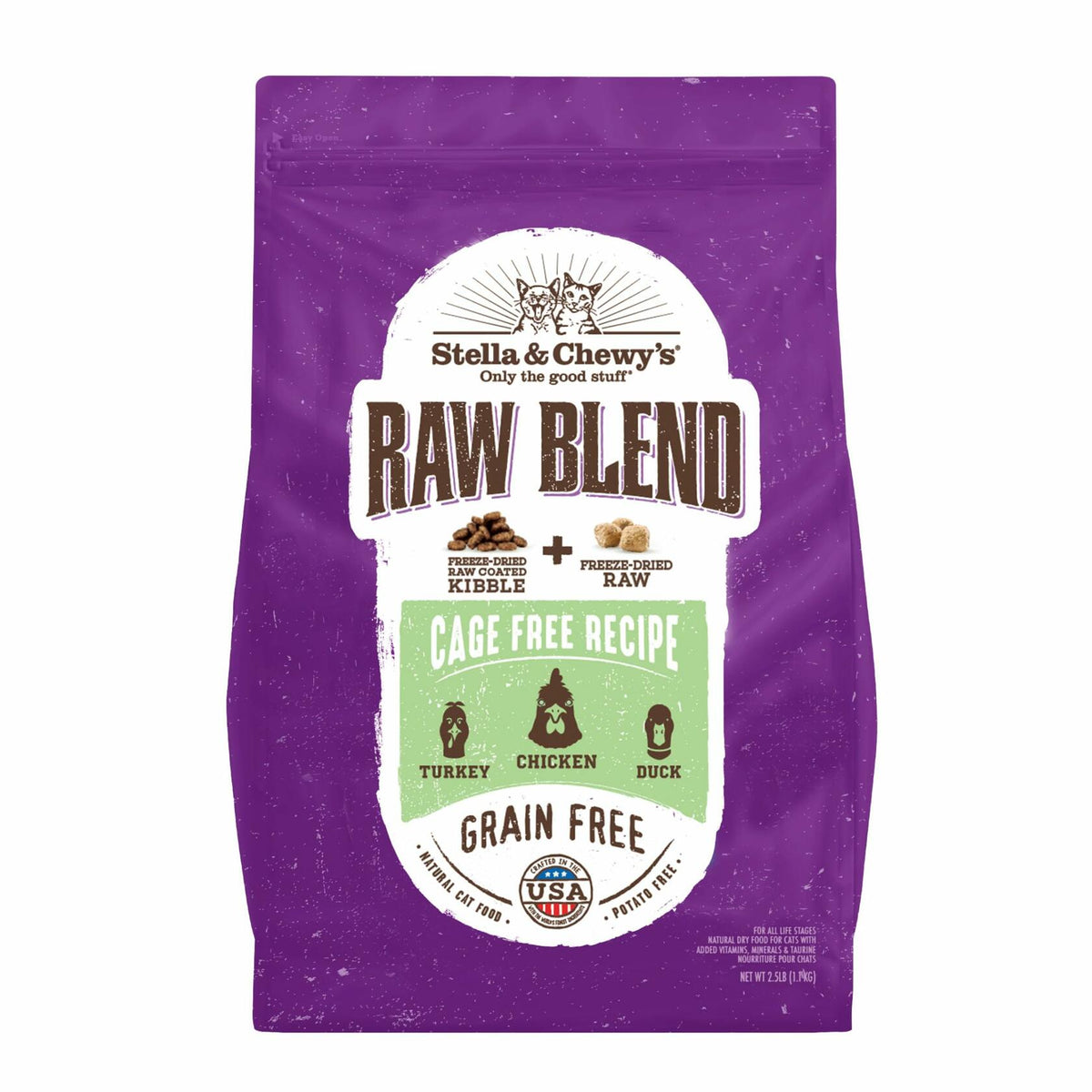 BB01/25 Stella & Chewy's Raw Blend Cat Food 2.5 lb Grain Free Protein Rich Poultry