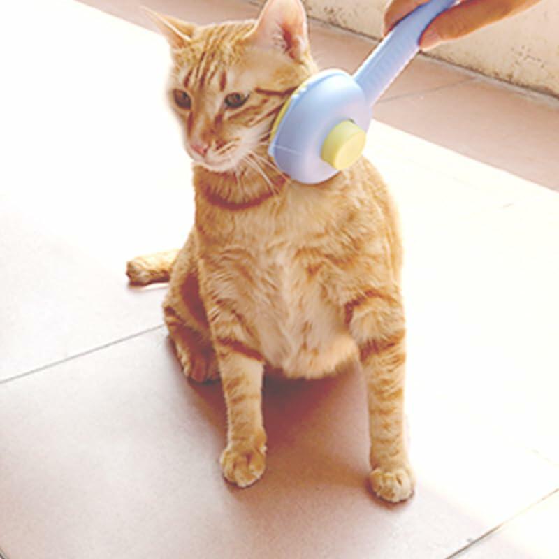 Landwill Pet Brush Yellow Bear Self Cleaning Grooming Tool for Cats & Dogs